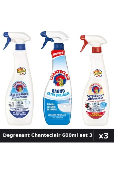Chanteclair Set 3 Degresant Universal 600-625ml - Bicarbonat, Marsilia, Extra...