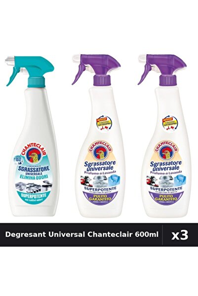 Chanteclair Set 3 Degresant Universal 600ml - Anti-Miros, Lavanda, Mosc Alb