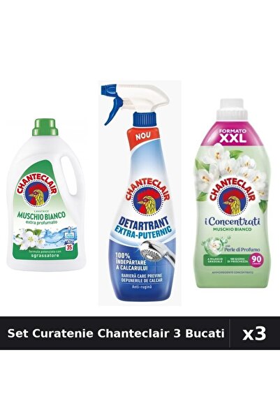 Chanteclair Set 3 Detergent Lichid Rufe 1575ml + Balsam 1800ml + Detartrant 6...