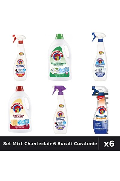 Chanteclair Set 6 Curatenie - 3x Degresant 600ml + 2x Detergent 1575ml + Anti...