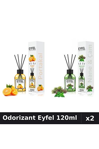 Eyfel Set 2 Odorizante Camera cu Betisoare - Portocala, Pin Si Menta 120ml