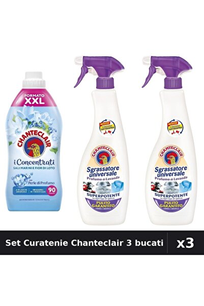 Chanteclair Set 3 Curatenie - Balsam 1800ml + 2x Degresant 600ml Lavanda Mosc