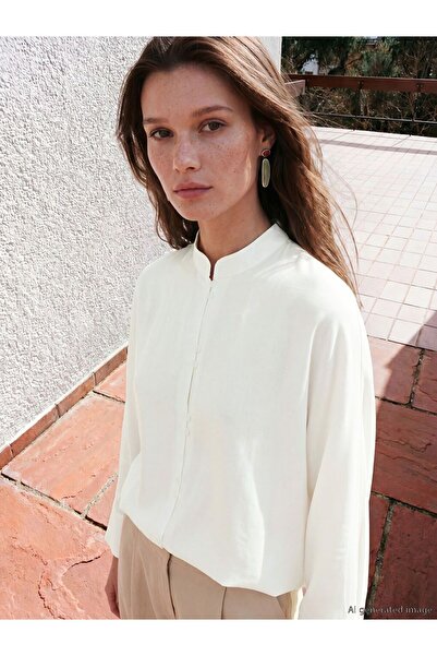 LC Waikiki LCW Modest Keten Karışımlı Kadın Gömlek Tunik