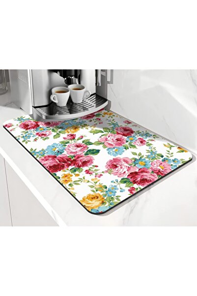 Generic Safarsa Coffee Bar Mat for Countertop, Pioneer Floral Design, Stain A...