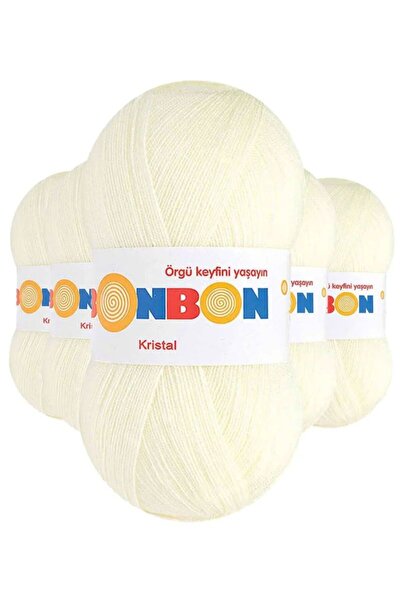 atastore2017 5 Pieces of Crystal Hand Knitting Yarn Light Cream 98223 - Bonbo...