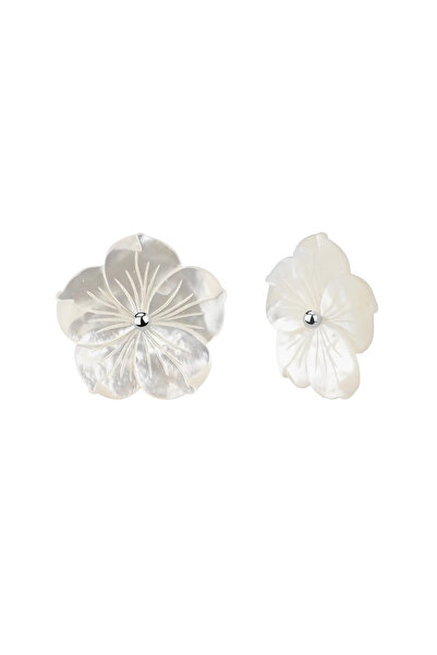 Lisa&Co. Cercei Argint Mother of Pearl Flowers XL Argint placat cu rodiu / Si...