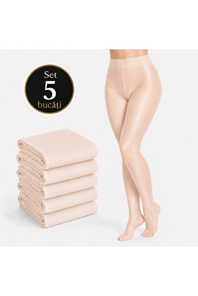 Penti Set 5 Dresuri Damă Light Nude BB Cream Effect 5 DEN, Ultra Fine și Tran...