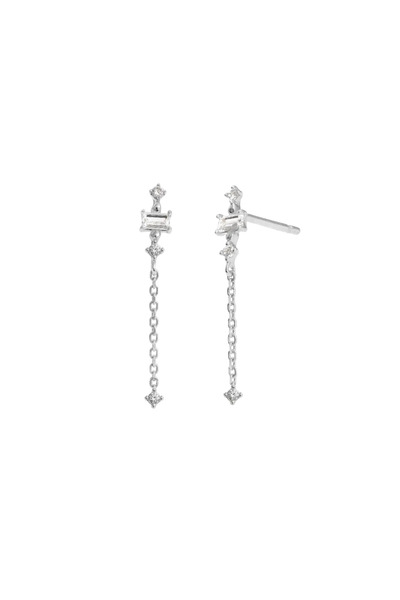 Lisa&Co. Juno Crystal Drop Gold Earrings White Gold / Zircon / White
