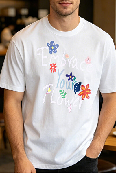 Fleck تي شيرتات كاجوال للرجال بتصميم "Embrace Your Flowers" تي شيرتات مطبوعة ...