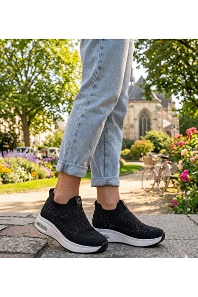 Guja 26Y302 Women's Black and White Thick Air Comfort Orthopedic Comfortable ...