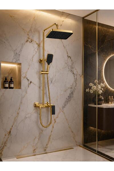 Radinavico Shower column, faucet included, piano, brass