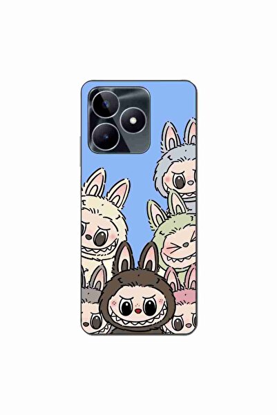 OEM Husa compatibila cu Realme C53 Silicon Gel Tpu Model Labubu Pattern Blue