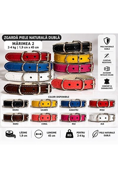 OEM Dog Collar Made of Natural Leather with Double Collar