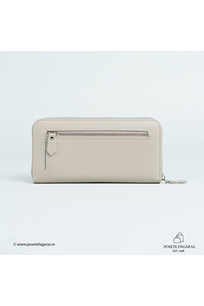 Posete Fagaras Luana Leather Wallet - Beige, Genuine Leather Wallet , Women's...
