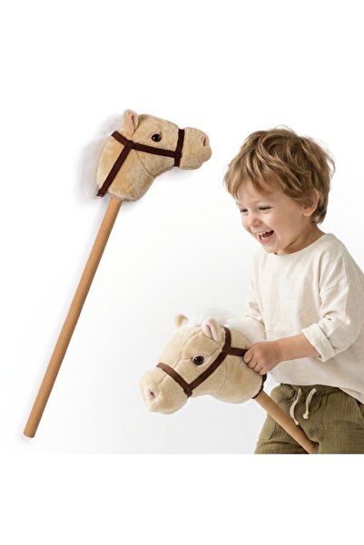 mamabrum Cal Hobby Horse bej 80 cm pentru copii