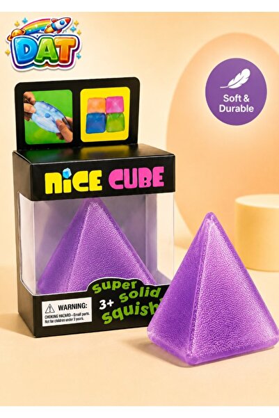 DAT Pyramid Shaped Stress Relief Squeeze Toy – Soft Silicone Sensory Fidget B...