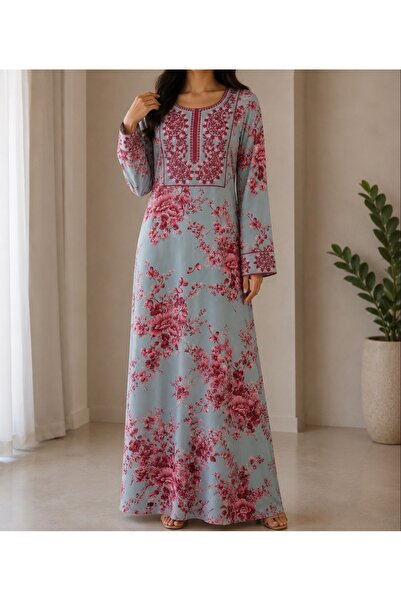 ASIAN Sahabat Jalabiya Elegant Jalabiya in Cotton Fabric with Floral Prints a...