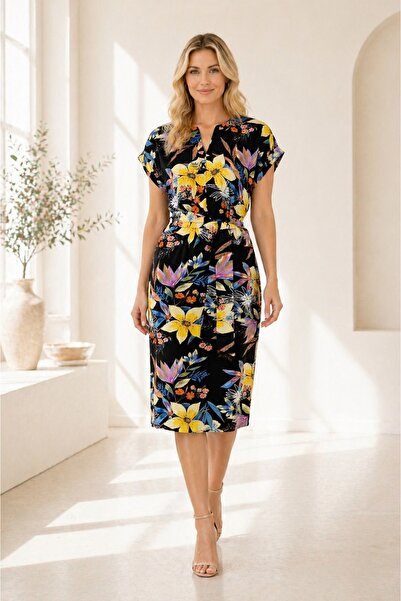 Bad Black floral midi dress – elegant and feminine