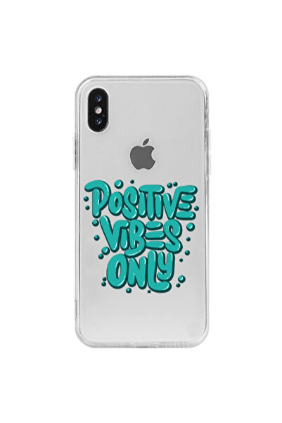 Other Apple iPhone X Positive Vibes Only Transparent Silicone TPU Θήκη