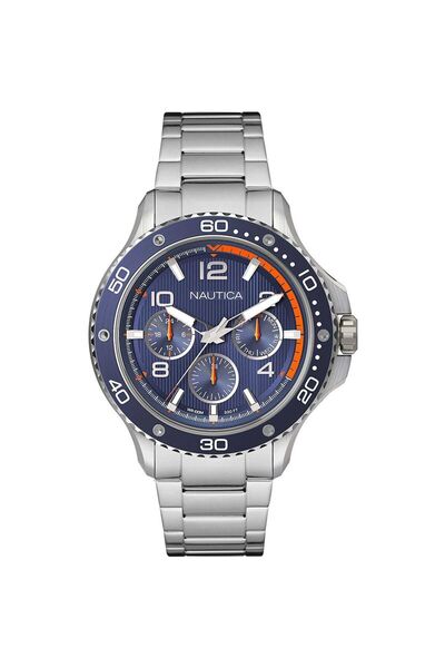 Nautica Ρολόι Ανδρικό Ασημί Stainless Steel NAUTICA, Δώρο Λουρί Καουτσούκ