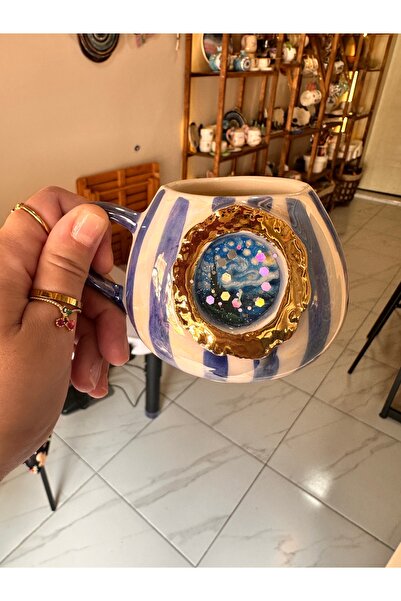 Terra Art Yıldızlı gece temalı kahve fincanı