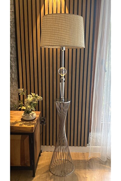 Decodelight Krom Burgu Model Kristal Taşlı Metal Ayaklı Hazeran ve Kumaş Başl...