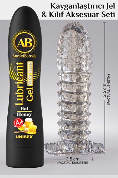 AuroraBoreale Premium 125 ML Ballı Kayganlaştırıcı Jel Şeffaf Kılıf Tırtıklı ...