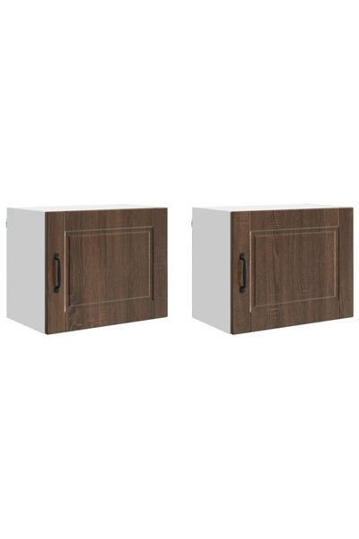 vidaxl Dulap de bucătărie cu raft 2 pcs Stejar închis 50 x 31 x 40 cm