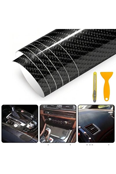 Lunaev Adhesive Carbon Fiber Foil 30 cm X 150 cm – for Vehicle, Console, Dash...
