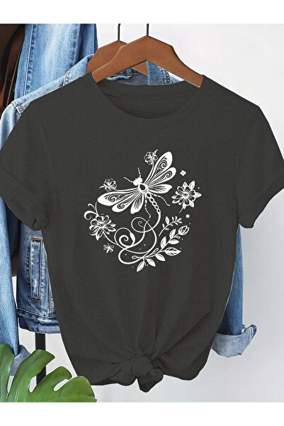 mercoledi Women's Mix Printed Crew Neck Regular Fit T-Shirt