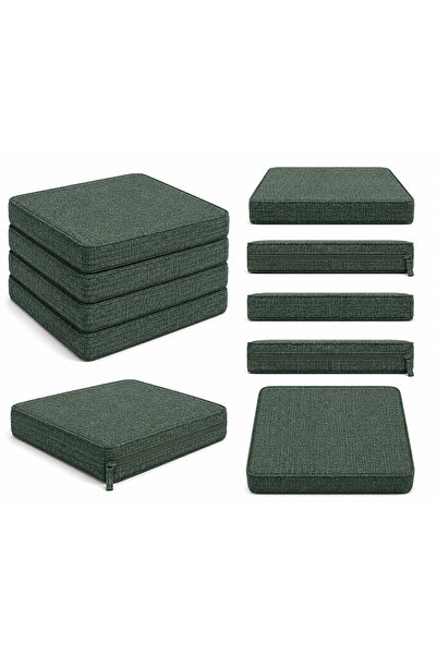 EA HOME ROYALE COMFORT KETEN YEŞİL 53x46cm Sandalye ölçüsüne uygundur. 4 parç...