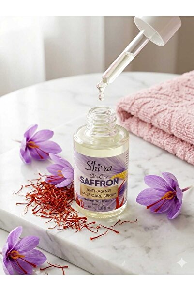 Shi'ra Safranlı Anti Aging Yüz Bakım Serumu 30 ML - Hyaluronik Asit ve Kolajen Destekli Kırışıklık Karşıtı Nemlendirici Cilt Bakımı