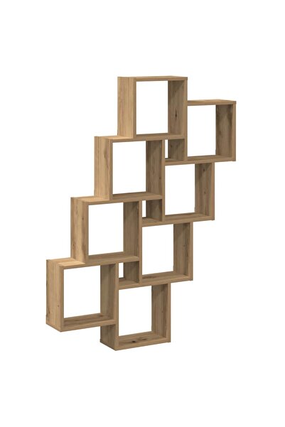 vidaxl Raft perete cub stejar artizanal 90x15x119,5 cm, lemn prelucrat