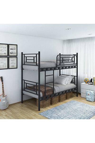 Decofer Agora Ayrılabilen Metal Ranza 90X190 Siyah