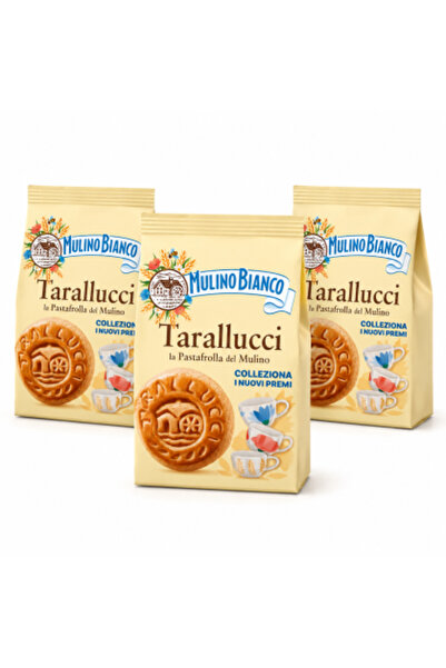 Mulino Bianco Set of 3 x Tarallucci Biscuits, 350 g/bag, fragile biscuits wit...