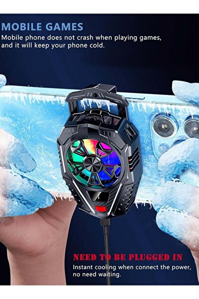 Arabest Portable RGB Phone Cooler Fan,Lightweight Mobile Phone Cooling Radiat...