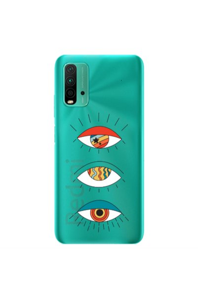 Other Xiaomi Redmi 9T 3 different eyes Transparent Silicone TPU Θήκη
