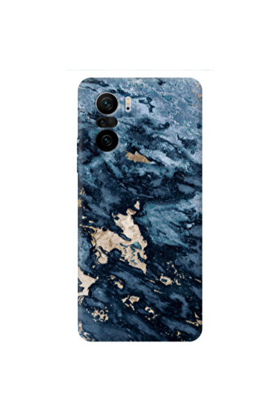 Other Xiaomi Poco F3 Marble Blue Gold Transparent Silicone TPU Θήκη
