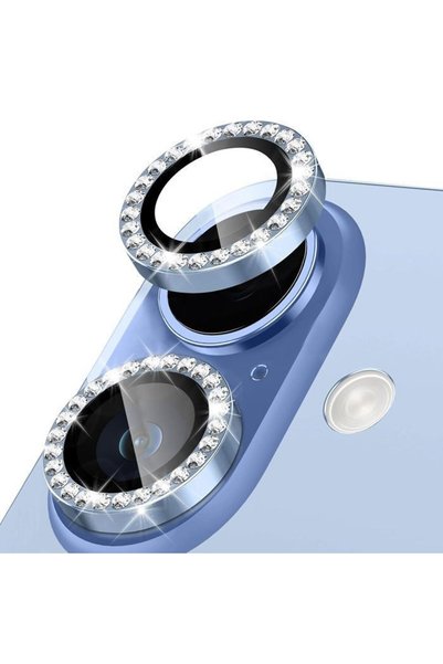 Orso Lens Camera Tempered Glass Cyan Diamonds iPhone 17/16/16 Plus