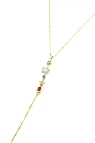 Marsilyan Nvdn- Ieg - Stone-Encrusted Y Necklace - Gold Iegrs-Nvdn1