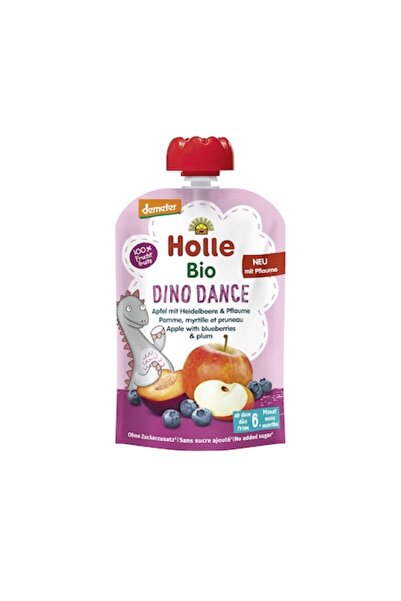 Holle Dino Dance - Apple, blueberry and plum puree 100g