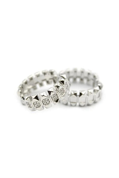 Marsilyan Nvdn- Ieg - Stone-Studded Hoop Earrings - Silver Iegrs-Nvdn1