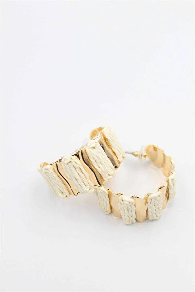 Marsilyan Nvdn- Ieg - Wicker Hoop Earrings - Cream Iegrs-Nvdn1