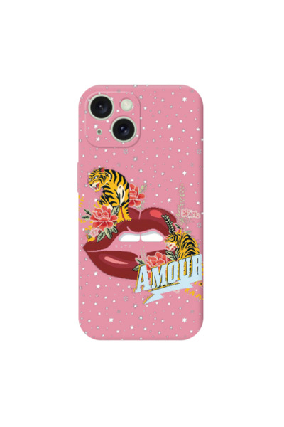 Other Apple iPhone 15 Plus Amour Pink Colored Silicone TPU Θήκη