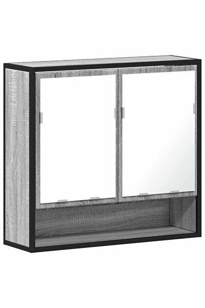 vidaxl Dulap de baie cu oglindă gri sonoma 65x20x60 cm lemn compozit