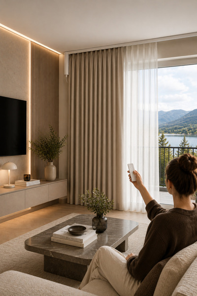Sophia SINGAPORE track Top Bottom Set , electrically operated, with remote co...
