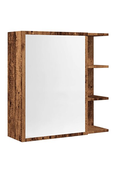 vidaxl Bathroom cabinet with mirror, old wood, 62.5x20.5x64 cm, processed wood