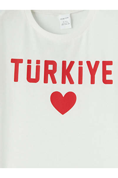 LC Waikiki White Turkey Printed Girls' T-Shirt