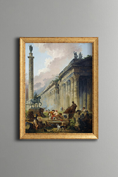 epiqart Ancient Roman Pillars - Vintage Patterned Frame - Slim Model