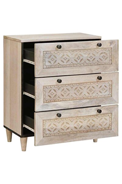 vidaxl Bufet cu sertar Alb 60 x 33 x 75 cm Lemn masiv de mango